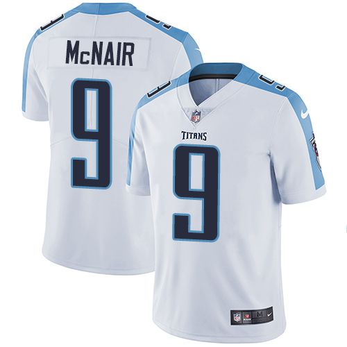 Men Tennessee Titans 9 Steve McNair Nike White Vapor Limited NFL Jersey